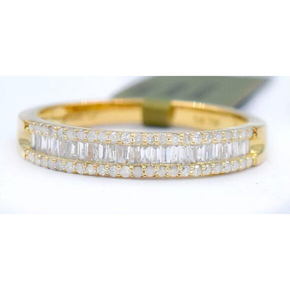 Genuine 1.10 Cts Diamond Band Ring 10k Solid Yellow Gold